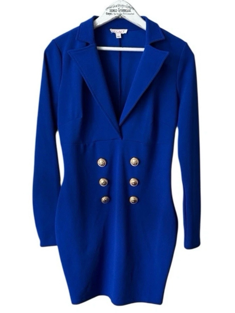 A’GACI Bodycon Dress with Decorative Gold Buttons – Size L